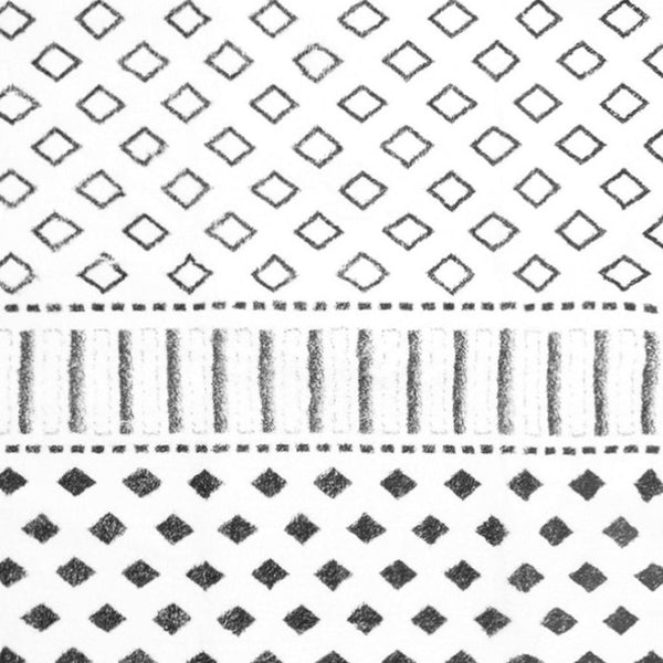 HomeRoots 8' X 10' Black and White Moroccan Area Rug - Stylish, Washable, Stain-Resistant for High-Traffic Spaces Modern Stripes Retangle 8' x 10' 711961