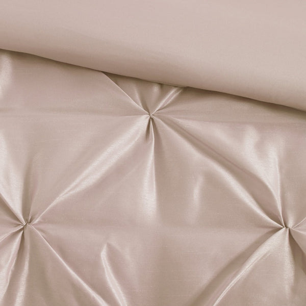 English Elm 7-piece King Tufted Pleated Comforter Set with Shams Bed Skirt Decorative Pillows B035P463181