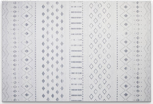 HomeRoots 6' Contemporary Off-White and Gray Geometric Area Rug - Durable, Washable, Perfect for Any Room 6' X 9' 711996