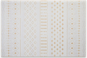 HomeRoots 6' Gold and White Abstract Geometric Washable Area Rug – Stylish, Durable, and Easy to Clean! 8' X 10' 712000