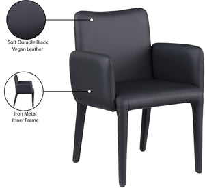 Pelle Black Vegan Leather Accent/Dining Chair 711Black-C Meridian Furniture