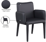 Pelle Black Vegan Leather Accent/Dining Chair 711Black-C Meridian Furniture