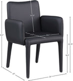 Pelle Black Vegan Leather Accent/Dining Chair 711Black-C Meridian Furniture