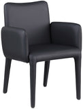 Pelle Black Vegan Leather Accent/Dining Chair 711Black-C Meridian Furniture