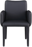 Pelle Black Vegan Leather Accent/Dining Chair 711Black-C Meridian Furniture