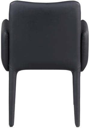 Pelle Black Vegan Leather Accent/Dining Chair 711Black-C Meridian Furniture