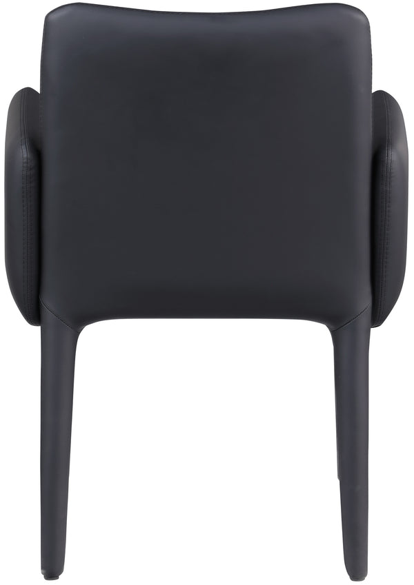 Pelle Black Vegan Leather Accent/Dining Chair 711Black-C Meridian Furniture