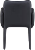 Pelle Black Vegan Leather Accent/Dining Chair 711Black-C Meridian Furniture