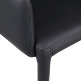 Pelle Black Vegan Leather Accent/Dining Chair 711Black-C Meridian Furniture