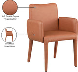 Pelle Cognac Vegan Leather Accent/Dining Chair 711Cognac-C Meridian Furniture