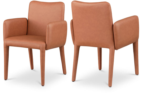 Pelle Cognac Vegan Leather Accent/Dining Chair 711Cognac-C Meridian Furniture