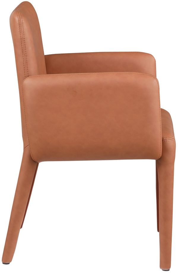 Pelle Cognac Vegan Leather Accent/Dining Chair 711Cognac-C Meridian Furniture