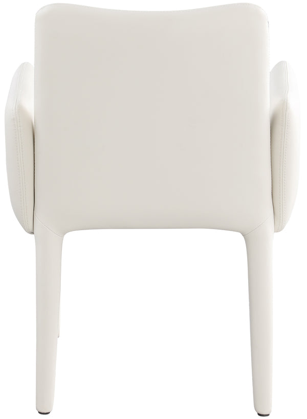 Pelle Cream Vegan Leather Accent/Dining Chair 711Cream-C Meridian Furniture
