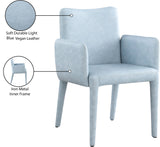 Pelle Light Blue Vegan Leather Accent/Dining Chair 711LtBlu-C Meridian Furniture