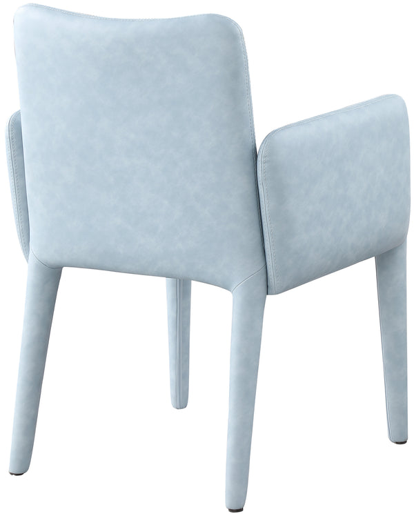 Pelle Light Blue Vegan Leather Accent/Dining Chair 711LtBlu-C Meridian Furniture