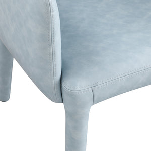 Pelle Light Blue Vegan Leather Accent/Dining Chair 711LtBlu-C Meridian Furniture