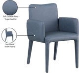 Pelle Navy Vegan Leather Accent/Dining Chair 711Navy-C Meridian Furniture