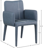 Pelle Navy Vegan Leather Accent/Dining Chair 711Navy-C Meridian Furniture