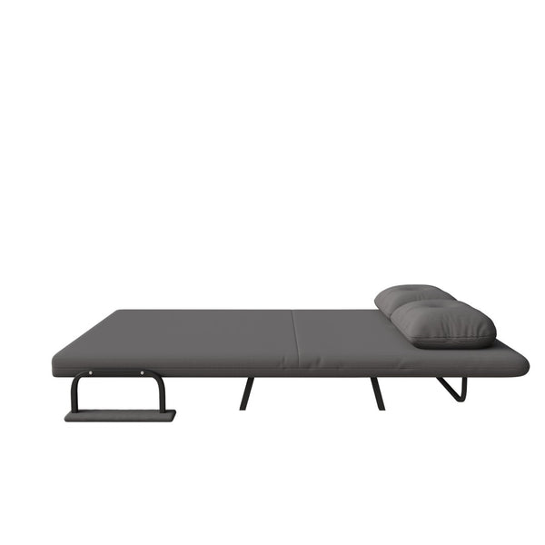 English Elm 46" Wide Corduroy Sleeper Sofa Bed Convertible Folding Chair for Two with Adjustable Backrest Grey W2700P431034