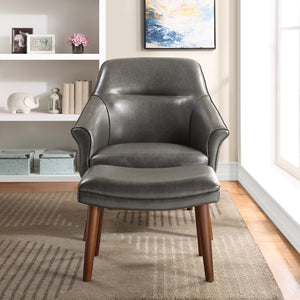OSP Home Furnishings Waneta Chair and Ottoman Pewter
