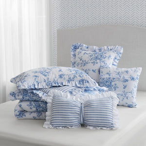 English Elm 5 Piece Full/Queen Comforter Set with Decorative Pillows - Soft Microfiber, Hypoallergenic, Cozy Layering Blue 16.54 L x 12.6 W x 7.87 H B035P381287