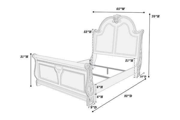English Elm Traditional Queen Bed Solid Wood Frame with Panel Headboard Warm Brown Bedroom Piece B011S02130