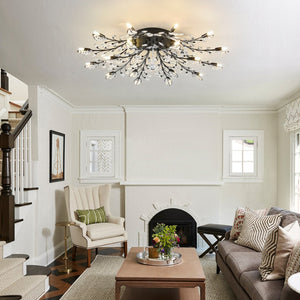 English Elm 18-light Matte Black Rectangular Chandelier Seeded Glass Farmhouse Dining Room Fixture W5008P466524