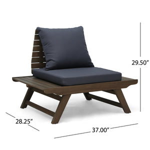 English Elm Christopher Knight Home® - Aticus Acacia 4-Person Outdoor Seating Group with Water-Resistant Cushions, Dark Grey Slatted Style 63744-2_63745_63747_65811DGRY