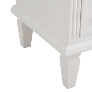 English Elm Open Dresser Nightstand with Charging Station and Open Shelf, 2 Drawers, Solid Wood Legs, Farmhouse Appeal White W1693P216932