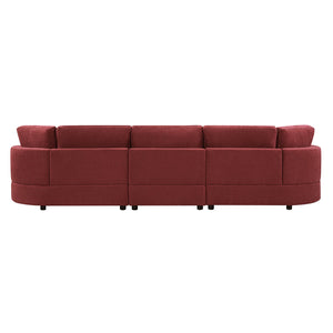 English Elm Christopher Knight Home® - 3-seater Curved Chenille Sofa with Plush 7.5" Seat Cushions and Two Pillows for Stylish Living Red N763S000020J