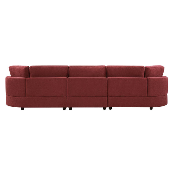 English Elm Christopher Knight Home® - 3-seater Curved Chenille Sofa with Plush 7.5" Seat Cushions and Two Pillows for Stylish Living Red N763S000020J