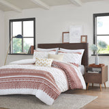 INK+IVY Mila Global Inspired 3 Piece Cotton Duvet Cover Set with Chenille Tufting II12-1317 Auburn