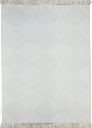 HomeRoots 6' Modern Green and Ivory Geometric Area Rug - Washable, Stain-Resistant, Ideal for High-Traffic Spaces 6' X 9' 712039