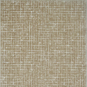 HomeRoots 6' Gold and Ivory Abstract Geometric Distressed Area Rug - Stylish, Washable, and Easy Care Solution 6' X 9' 712071
