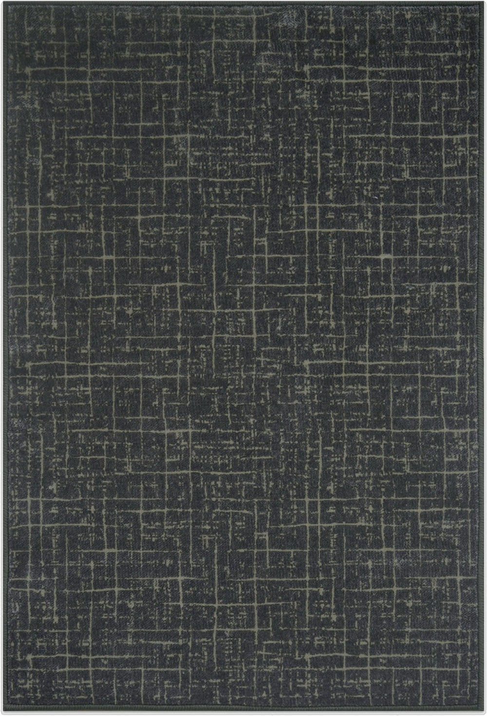 HomeRoots 6' Contemporary Moss Green and Charcoal Abstract Geometric Washable Area Rug for Modern Homes 6' X 9' 712086