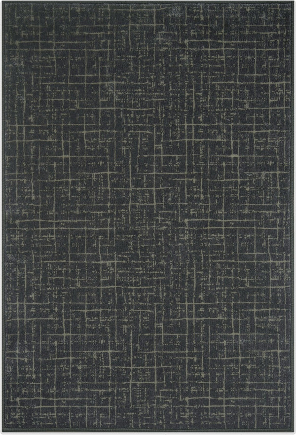 HomeRoots 6' Contemporary Moss Green and Charcoal Abstract Geometric Washable Area Rug for Modern Homes 6' X 9' 712086