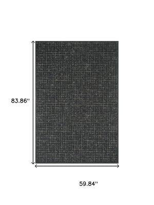HomeRoots 6' Contemporary Moss Green and Charcoal Abstract Geometric Washable Area Rug for Modern Homes 6' X 9' 712086