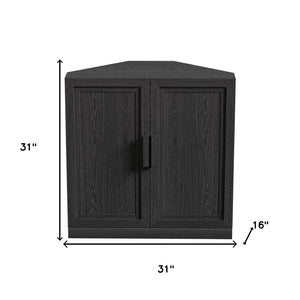 HomeRoots 31" Brown Wood Corner Accent Cabinet - Stylish Storage Solution for Small Spaces & Modern Decor 712115