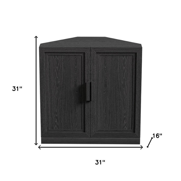 HomeRoots 31" Brown Wood Corner Accent Cabinet - Stylish Storage Solution for Small Spaces & Modern Decor 712115