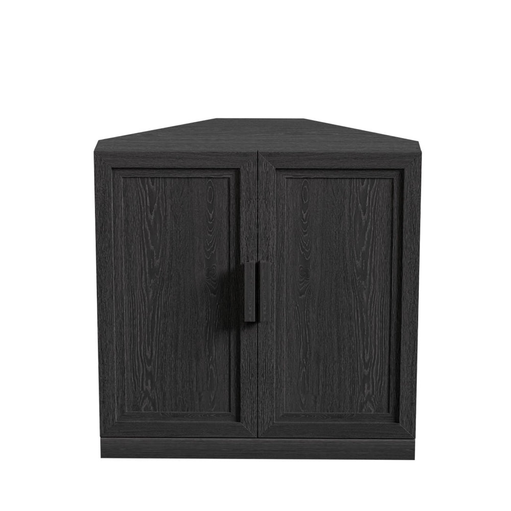 HomeRoots 31" Brown Wood Corner Accent Cabinet - Stylish Storage Solution for Small Spaces & Modern Decor 712115
