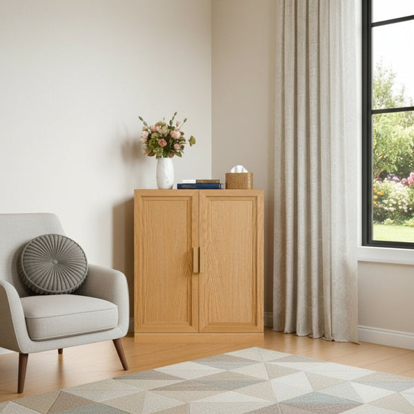 HomeRoots 31" Black Corner Accent Cabinet - Stylish Space-Saving Storage with Two Doors for Any Room 712118