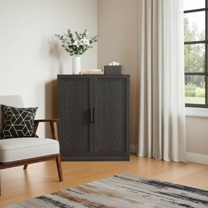 HomeRoots 31" Brown Wood Corner Accent Cabinet - Stylish Storage Solution for Small Spaces & Modern Decor 712119
