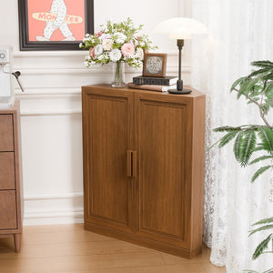 HomeRoots 31" White Wood Corner Accent Cabinet - Space-Saving Storage with Two Doors for Any Room Decor 712120