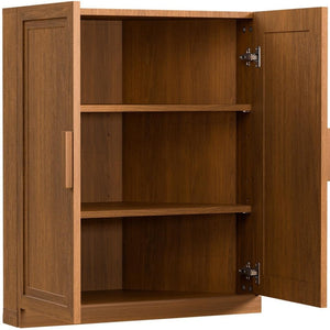 HomeRoots 31" White Wood Corner Accent Cabinet - Space-Saving Storage with Two Doors for Any Room Decor 712120