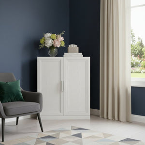 HomeRoots 31" Brown Wood Corner Accent Cabinet - Stylish Storage Solution for Any Space with Two Doors! 712121