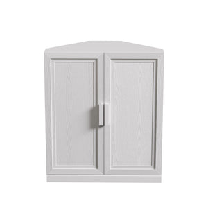 HomeRoots 31" Brown Wood Corner Accent Cabinet - Stylish Storage Solution for Any Space with Two Doors! 712121