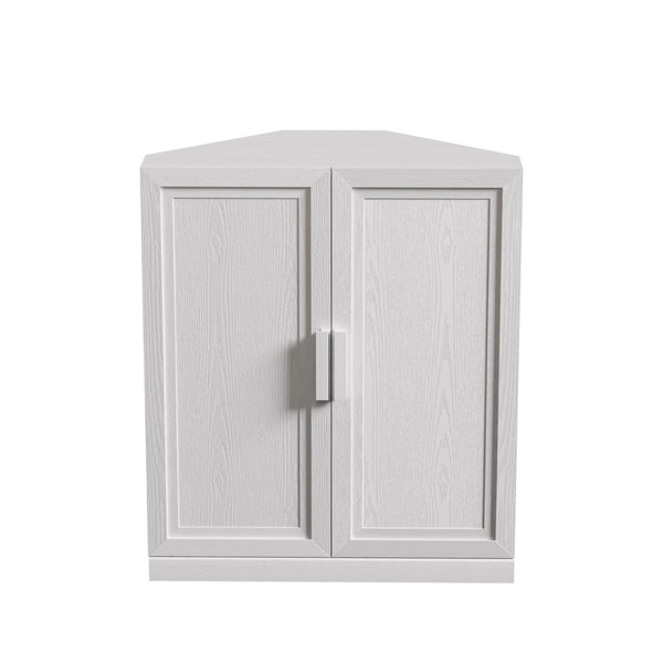 HomeRoots 31" Brown Wood Corner Accent Cabinet - Stylish Storage Solution for Any Space with Two Doors! 712121