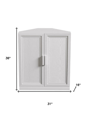 HomeRoots 31" Brown Wood Corner Accent Cabinet - Stylish Storage Solution for Any Space with Two Doors! 712121