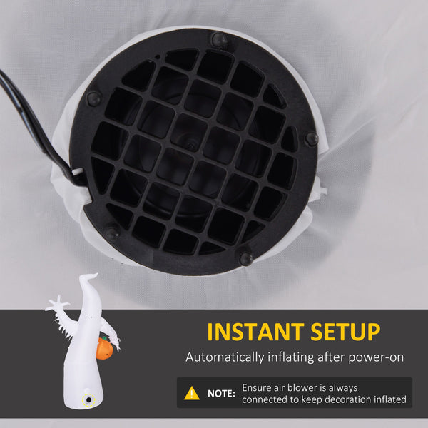 English Elm Homcom 5.9' Inflatable Ghost & Pumpkin Yard Decor - Led Halloween Decoration, Waterproof, Easy Setup! W2225P229471