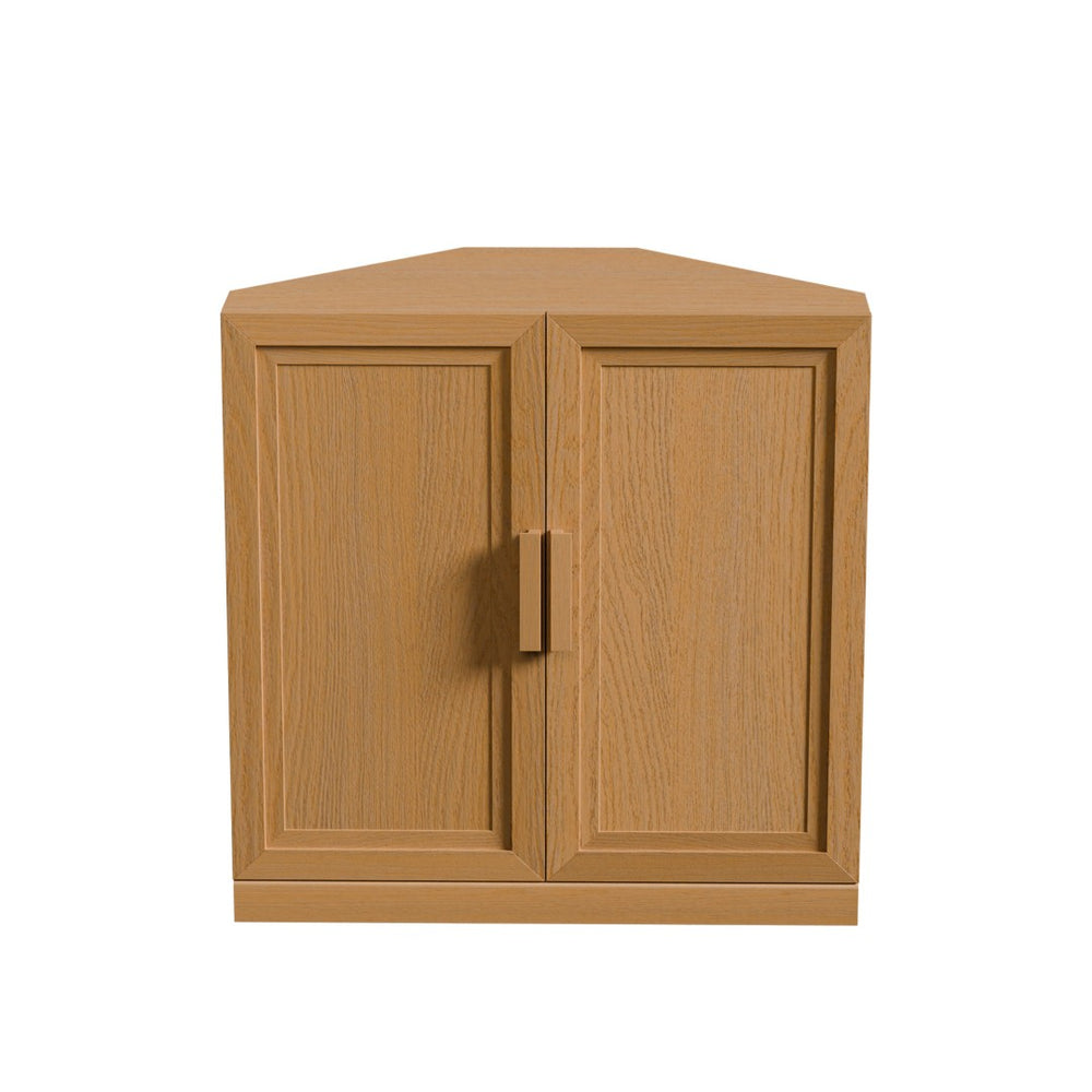 HomeRoots 31" Black Wood Corner Accent Cabinet – Stylish Storage Solution for Modern Spaces & Nooks 712122